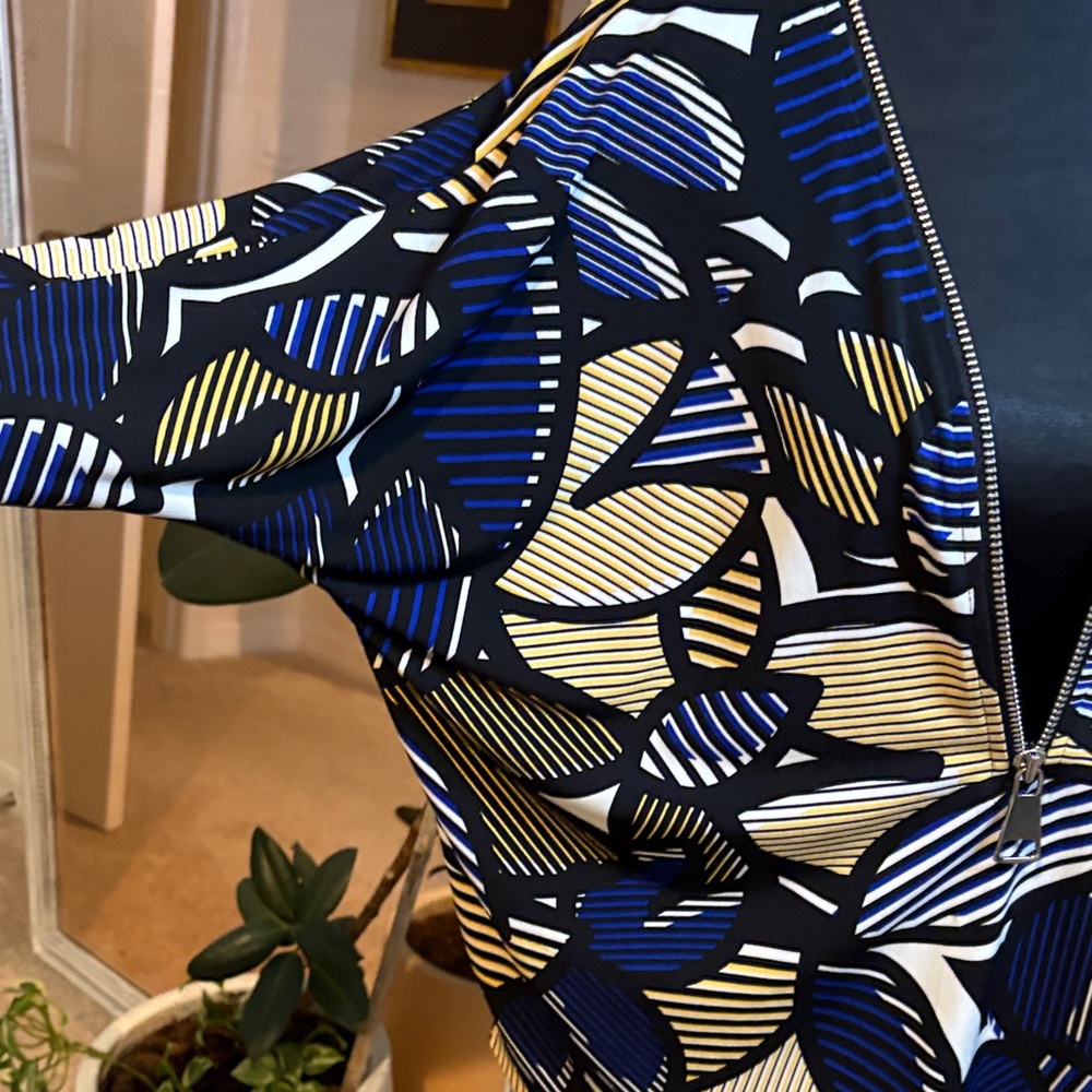 Alfani Colorful Geometric Dolman sleeve Top - Picture 5 of 8